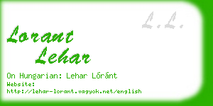 lorant lehar business card